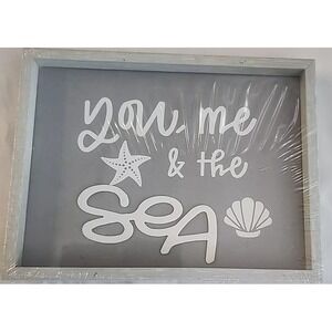 Beach Ocean Coastal Decor You Me And The Sea - NEW - Shadow Box Sign Nautical